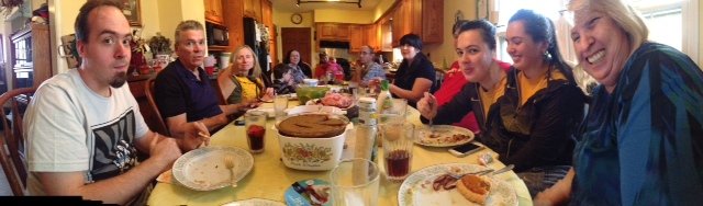 There were a lot of leftovers after this Thanksgiving meal.