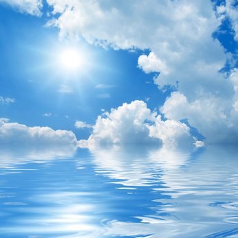 Sun on blue sky.