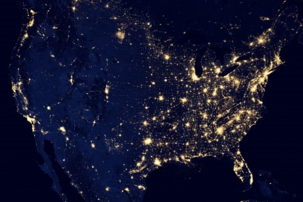 Earth at night from outer space. (NASA photo)