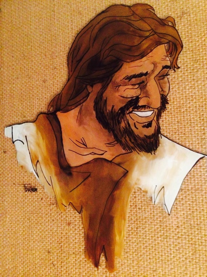 This picture of Jesus I painted many years ago from a picture in a magazine. I don't know the original artist but I love to think of Jesus with a smile on His face like this.