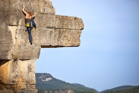 female rock climber