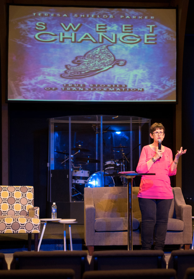 "In order to fulfill our destiny, we must change," Teresa Shields Parker said during Sweet Grace Book Launch, April 12, 2015.