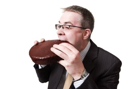 man in suit donut
