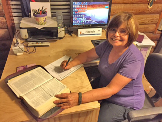 Rhonda Burrows begins her day with by touching base with the One who set her free from addiction.